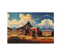 Jigsaw Puzzles1000 Piece Yyhwhjde Farm Red Tractor Picture Educational Intellectual Wooden Puzzles, Fun Puzzles, Stress Relieving Puzzles