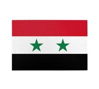 Jigsaw Puzzles1000 Piece Yyhwhjde Flag of The Syrian Arab Republic Pattern Quality Wooden Puzzle for Adults and Kids, Fun Puzzles, Stress Relieving Puzzles