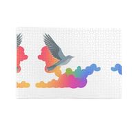 Jigsaw Puzzles1000 Piece Yyhwhjde Flying Doves Among Colorful Clouds Picture Educational Intellectual Wooden Puzzles, Fun Puzzles, Stress Relieving Puzzles