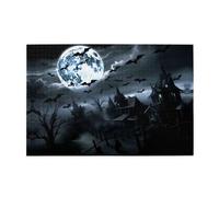 Jigsaw Puzzles1000 Piece Yyhwhjde Full Moon Bat Prints Quality Wooden Puzzle for Adults and Kids, Fun Puzzles, Stress Relieving Puzzles