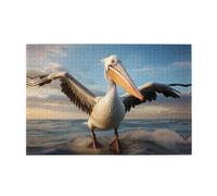 Jigsaw Puzzles1000 Piece Yyhwhjde Funny Pelican Prints Quality Wooden Puzzle for Adults and Kids, Fun Puzzles, Stress Relieving Puzzles