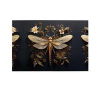 Jigsaw Puzzles1000 Piece Yyhwhjde Gold Exquisite Dragonfly Picture Educational Intellectual Wooden Puzzles, Fun Puzzles, Stress Relieving Puzzles