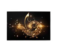 Jigsaw Puzzles1000 Piece Yyhwhjde Gold Musical Note with Shiny Star Pattern Quality Wooden Puzzle for Adults and Kids, Fun Puzzles, Stress Relieving Puzzles
