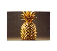 Jigsaw Puzzles1000 Piece Yyhwhjde Gold Pineapple Prints Educational Intellectual Wooden Puzzles, Fun Puzzles, Stress Relieving Game