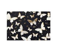 Jigsaw Puzzles1000 Piece Yyhwhjde Gold White Butterflies Black Picture Educational Intellectual Wooden Puzzles, Fun Puzzles, Stress Relieving Puzzles