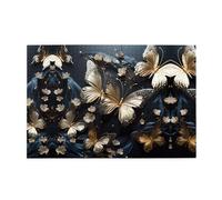 Jigsaw Puzzles1000 Piece Yyhwhjde Gold White Butterflies Black Prints Quality Wooden Puzzle for Adults and Kids, Fun Puzzles, Stress Relieving Puzzles