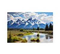Jigsaw Puzzles1000 Piece Yyhwhjde Grand Teton National Park Pattern Quality Wooden Puzzle for Adults and Kids, Fun Puzzles, Stress Relieving Puzzles