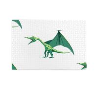 Jigsaw Puzzles1000 Piece Yyhwhjde Green Polka Dot Pterosaur Picture Educational Intellectual Wooden Puzzles, Fun Puzzles, Stress Relieving Puzzles