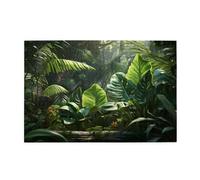Jigsaw Puzzles1000 Piece Yyhwhjde Green Tropical Jungle Plant Prints Educational Intellectual Wooden Puzzles, Fun Puzzles, Stress Relieving Game