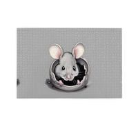 Jigsaw Puzzles1000 Piece Yyhwhjde Grey Rat Picture Educational Intellectual Wooden Puzzles, Fun Puzzles, Stress Relieving Puzzles