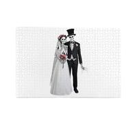 Jigsaw Puzzles1000 Piece Yyhwhjde Happy Skeleton Couple Prints Educational Intellectual Wooden Puzzles, Fun Puzzles, Stress Relieving Game
