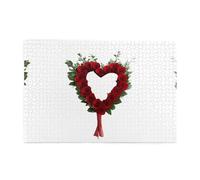 Jigsaw Puzzles1000 Piece Yyhwhjde Heart-Shaped Bouquet Picture Educational Intellectual Wooden Puzzles, Fun Puzzles, Stress Relieving Puzzles
