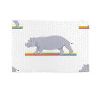Jigsaw Puzzles1000 Piece Yyhwhjde Hippopotamus Crossing The Rainbow Picture Educational Intellectual Wooden Puzzles, Fun Puzzles, Stress Relieving Puzzles