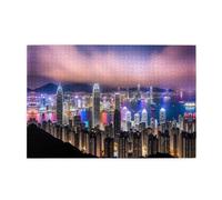 Jigsaw Puzzles1000 Piece Yyhwhjde Hong Kong Picture Educational Intellectual Wooden Puzzles, Fun Puzzles, Stress Relieving Puzzles