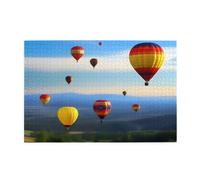 Jigsaw Puzzles1000 Piece Yyhwhjde Hot Air Balloon in The Sky Pattern Quality Wooden Puzzle for Adults and Kids, Fun Puzzles, Stress Relieving Puzzles