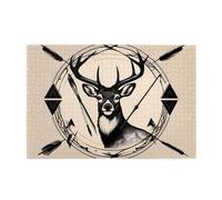 Jigsaw Puzzles1000 Piece Yyhwhjde Hunting Arrows Triangles Deer Prints Educational Intellectual Wooden Puzzles, Fun Puzzles, Stress Relieving Game