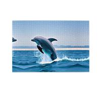 Jigsaw Puzzles1000 Piece Yyhwhjde Jumping Up Dolphins Picture Educational Intellectual Wooden Puzzles, Fun Puzzles, Stress Relieving Puzzles