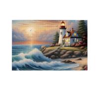 Jigsaw Puzzles1000 Piece Yyhwhjde Lighthouse Diamond Painting Prints Educational Intellectual Wooden Puzzles, Fun Puzzles, Stress Relieving Game