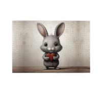 Jigsaw Puzzles1000 Piece Yyhwhjde Little Gray Rabbit Holding A Heart Prints Educational Intellectual Wooden Puzzles, Fun Puzzles, Stress Relieving Game