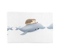 Jigsaw Puzzles1000 Piece Yyhwhjde Little Hedgehog On The Back of A Whale Prints Educational Intellectual Wooden Puzzles, Fun Puzzles, Stress Relieving Game