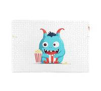 Jigsaw Puzzles1000 Piece Yyhwhjde Little Monster Eating Popcorn Picture Educational Intellectual Wooden Puzzles, Fun Puzzles, Stress Relieving Puzzles