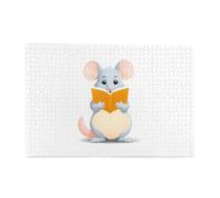 Jigsaw Puzzles1000 Piece Yyhwhjde Little Mouse Reading A Book Prints Educational Intellectual Wooden Puzzles, Fun Puzzles, Stress Relieving Game