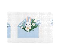 Jigsaw Puzzles1000 Piece Yyhwhjde Little White Rabbit Flowers On The Envelope Prints Educational Intellectual Wooden Puzzles, Fun Puzzles, Stress Relieving Game