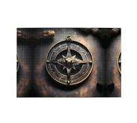 Jigsaw Puzzles1000 Piece Yyhwhjde Magical Design Norse Runes Compass Picture Educational Intellectual Wooden Puzzles, Fun Puzzles, Stress Relieving Puzzles