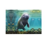 Jigsaw Puzzles1000 Piece Yyhwhjde Manatee Animals Calf Picture Educational Intellectual Wooden Puzzles, Fun Puzzles, Stress Relieving Puzzles