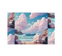 Jigsaw Puzzles1000 Piece Yyhwhjde Marshmallow Clouds by The Sea Picture Educational Intellectual Wooden Puzzles, Fun Puzzles, Stress Relieving Puzzles