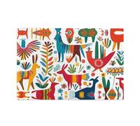 Jigsaw Puzzles1000 Piece Yyhwhjde Mexican Otomi Animals Prints Quality Wooden Puzzle for Adults and Kids, Fun Puzzles, Stress Relieving Puzzles