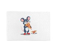 Jigsaw Puzzles1000 Piece Yyhwhjde Mouse Eating Pizza Prints Educational Intellectual Wooden Puzzles, Fun Puzzles, Stress Relieving Game