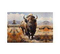 Jigsaw Puzzles1000 Piece Yyhwhjde North American Bison Herd Picture Educational Intellectual Wooden Puzzles, Fun Puzzles, Stress Relieving Puzzles