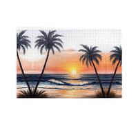 Jigsaw Puzzles1000 Piece Yyhwhjde Oil Painting of Palm Trees Picture Educational Intellectual Wooden Puzzles, Fun Puzzles, Stress Relieving Puzzles