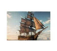 Jigsaw Puzzles1000 Piece Yyhwhjde Old Sailing Ship Pattern Quality Wooden Puzzle for Adults and Kids, Fun Puzzles, Stress Relieving Puzzles