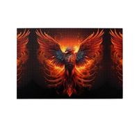Jigsaw Puzzles1000 Piece Yyhwhjde Orange Red Phoenix Picture Educational Intellectual Wooden Puzzles, Fun Puzzles, Stress Relieving Puzzles