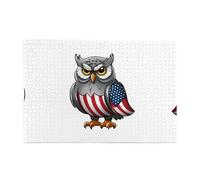 Jigsaw Puzzles1000 Piece Yyhwhjde Owl Carrying National Flag Prints Quality Wooden Puzzle for Adults and Kids, Fun Puzzles, Stress Relieving Puzzles