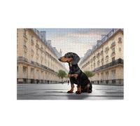 Jigsaw Puzzles1000 Piece Yyhwhjde Parisian Dachshund Picture Educational Intellectual Wooden Puzzles, Fun Puzzles, Stress Relieving Puzzles