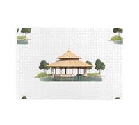 Jigsaw Puzzles1000 Piece Yyhwhjde Pavilion at The Pond Picture Educational Intellectual Wooden Puzzles, Fun Puzzles, Stress Relieving Puzzles