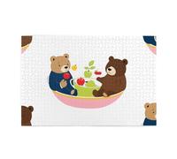 Jigsaw Puzzles1000 Piece Yyhwhjde People in Teacups Bear and Apple Picture Educational Intellectual Wooden Puzzles, Fun Puzzles, Stress Relieving Puzzles