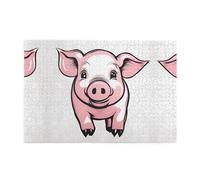 Jigsaw Puzzles1000 Piece Yyhwhjde Pig Background Prints Quality Wooden Puzzle for Adults and Kids, Fun Puzzles, Stress Relieving Puzzles