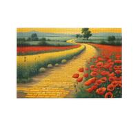 Jigsaw Puzzles1000 Piece Yyhwhjde Poppies Field Yellow Brick Road Prints Quality Wooden Puzzle for Adults and Kids, Fun Puzzles, Stress Relieving Puzzles