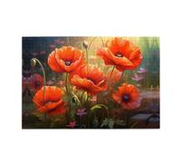 Jigsaw Puzzles1000 Piece Yyhwhjde Poppies in Bloom Prints Quality Wooden Puzzle for Adults and Kids, Fun Puzzles, Stress Relieving Puzzles