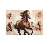 Jigsaw Puzzles1000 Piece Yyhwhjde Prancing Brown Horse Picture Educational Intellectual Wooden Puzzles, Fun Puzzles, Stress Relieving Puzzles