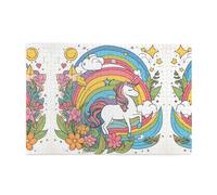 Jigsaw Puzzles1000 Piece Yyhwhjde Pretty Rainbows and Unicorns Pattern Quality Wooden Puzzle for Adults and Kids, Fun Puzzles, Stress Relieving Puzzles