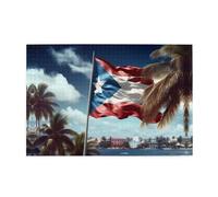 Jigsaw Puzzles1000 Piece Yyhwhjde Puerto Rico Wallpaper Flag Prints Quality Wooden Puzzle for Adults and Kids, Fun Puzzles, Stress Relieving Puzzles