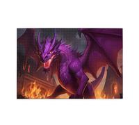 Jigsaw Puzzles1000 Piece Yyhwhjde Purple Inferno Dragon Prints Quality Wooden Puzzle for Adults and Kids, Fun Puzzles, Stress Relieving Puzzles