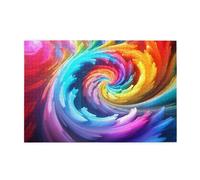 Jigsaw Puzzles1000 Piece Yyhwhjde Rainbow Swirl Pattern Quality Wooden Puzzle for Adults and Kids, Fun Puzzles, Stress Relieving Puzzles