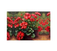 Jigsaw Puzzles1000 Piece Yyhwhjde Red Geraniums Picture Educational Intellectual Wooden Puzzles, Fun Puzzles, Stress Relieving Puzzles