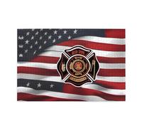 Jigsaw Puzzles1000 Piece Yyhwhjde Red Stripe Firefighter USA Flag Prints Quality Wooden Puzzle for Adults and Kids, Fun Puzzles, Stress Relieving Puzzles